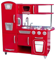 kidkraft vintage play kitchen in red