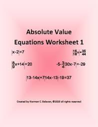 This Product Contains The Following 1 The Definition Of The Absolute Value Of A Number Examples 1 2 And 3 Absolute Value Equations Absolute Value Equations