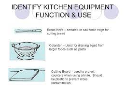 Knowledge of proper use and storage of kitchen equipment will help make the foods laboratory a safe and easy place to work. Equipment Terms Foods I Ppt Video Online Download