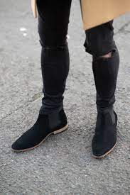 Just a quick note regarding color: Kurt Geiger Black Suede Chelsea Boots Ripped Black Skinny Jeans Men Your Average Guy