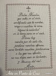 / enciclopedia de ejemplos (2019). Oracion Del Padre Nuestro Arte En Punto De Cruz Facebook