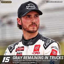NEWS: Tanner Gray will remain in the Craftsman Truck Series once again in  2025, continuing to drive the No. 15 for TRICON Garage. — #Motorsports  #NASCAR #Cars #RaceCar #Racing #NASCARReport #MotorStardom