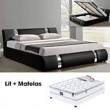 lit double 160 avec rangement integre avec matelas lit nova meublerdesign ensemble matelas sommier matelas et sommier sommier coffre