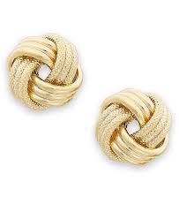 14k Gold Earrings Triple Love Knot Stud Earrings Earrings Jewelry Watches Macy S Knot Stud Earrings Gold Knot Earrings Stud Earrings