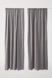 Luxury crushed velvet curtains ready made eyelet ring top lined curtain pair. 2 Pack Velvet Curtain Panels Light Gray Home All H M Us Panel Curtains Curtains Curtains Velour