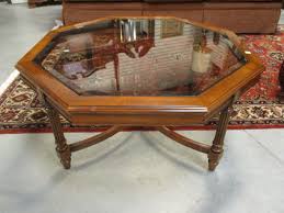 Round glass top of this element looks very interesting and provides support for food and drinks. Octagon Coffee Table With Glass Top Estate Personal Property Furniture Tables Online Auctions Proxibid