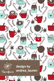 Colorful Fabrics Digitally Printed By Spoonflower Hot Chocolate Fabric Hot Cocoa Christmas Fabric Peppermint Coffee Peppermint Drinks Cute Holiday Hot Choc Hot Chocolate Drawing Easy Christmas Drawings Christmas Fabric