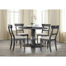 Round pedestal dining table in espresso. Best Master Furniture Selena 48 In Weathered Grey Round Dining Table Selewgt The Home Depot