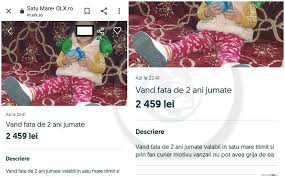 Check spelling or type a new query. Foto CopilaÈ 2 Ani Scos La Vanzare Pe Olx In Satu Mare Disperare Sau GlumÄ ProastÄ