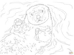 Sea Otter Portrait Coloring Page From Otters Category Select From 27725 Printable Crafts Of Cartoons Nature A Animal Coloring Pages Coloring Pages Sea Otter