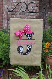 Burlap Monogrammed Garden Flag Split Letter With By Stephstowell 28 00 Burlap Monogram Monogram Garden Flag Burlap Crafts