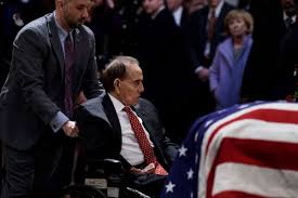 Then comes the hard part — getting there. Bob Dole Salutes Former President Bush