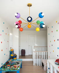 Rainbow Mid Century Modern Chandelier With Colorful Orbs In 2020 Chandelier Bedroom Kids Modern Kids Room Modern Kids Bedroom