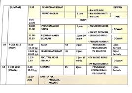Menampilkan jam,hari tanggal bulan tahun, jadwal sholat 2. Jadual Waktu Pt3 2019 Dan Jadual Smk Perempuan Sri Aman Facebook