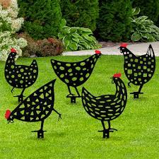 Metal Chickens Yard Art | Bits and Pieces