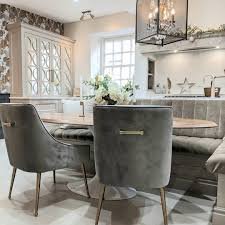 Mason Dining Chair Dove Grey With Brushed Gold Legs Dining Chairs Gold Dining Room Gray Dining Chairs