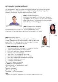 Spanish Reading Free Time Tiempo Libre Sabado Spanish Reading Free Time Activities Comprehension Questions