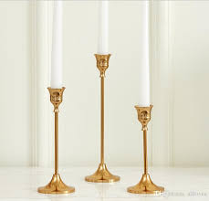 Vintage Gold Metal Candle Holders Home Table Decorations 3 Sizes Party Wedding Candles Holder For Dinner Wedding Favors Gifts Al2418