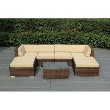 Check spelling or type a new query. Ohana Collection 7 Piece Ohana Outdoor Patio Wicker Sectional Sofa Set Sunbrella Rain Beige Patio Lawn Garden Co Patio Furniture Accessories