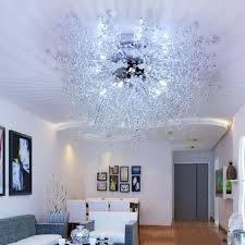 Silver Finish Firework Semi Mount Lighting Modern 35 5 W 16 Lights Metal Ceiling Mount Light With Metal Ceiling Modern Lighting Light Fixtures Bedroom Ceiling