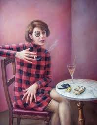 Portrait Of The Journalist Sylvia Von Harden After Otto Dix 2011 By Sally Moore Art Parody Painting Ziegfeld Girls