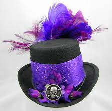 Mini Top Hat Pirate Skull Halloween Purple Sparkle And Etsy Mini Top Hat Halloween Purple Fancy Hats