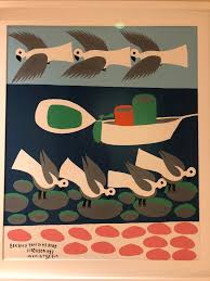 Amos White Boat Bird Art Art Illustration