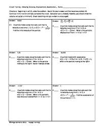 Circuit Training Particle Motion Calculus Calculus Circuit Training Ap Calculus