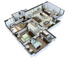 Modern single story 5 bedroom house plans 3d. 5 Bedroom House Floor Plan Design 3d House Storey