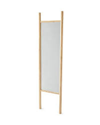 Diy floor mirror tutorial using the ikea mongstad modern mirror makeover inspired by restoration hardware st james collection. Rectangle Natural Teak Ladder Floor Mirror
