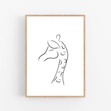 Giraffe Line Art Giraffe Print Abstract Animal Wall Decor Etsy Line Art Drawings Giraffe Art Minimalist Art