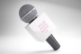 Download 3d Microphone Flag Branding Mockup Generator Mediamodifier