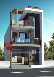 3d Narrow House Designs Gallery Rc Visualization Structural Plan And Elevat Small House Elevation Design Small House Front Design Small House Design Exterior
