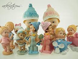 Amazon Com Rackcrafts Com Jumbo Large Baby Shower Nursery Centerpiece Polyresin Dolls Figurines Boy Girl Stork Blue Toys Games