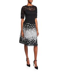 Rickie Freeman For Teri Jon Elbow Sleeve Cocktail Dress With Lace Top Metallic Skirt Rickiefreemanforterijon Cocktail Dress Lace Metallic Skirt Lace Dress