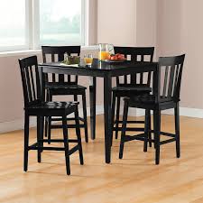 Old world cherry counter height dining room 5pcs round table & chairs set iaci. Amazon Com Mainstays 5 Piece Counter Height Dining Set Warm In Black Table Chair Sets