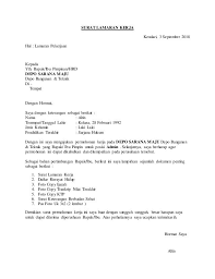 Contoh Surat Lamaran Kerja Surat Curriculum Vitae Ms Word