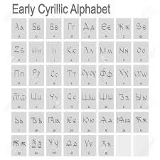 Cyrillic is used in several slavic languages: Monochrome Icons With Early Cyrillic Alphabet Royalty Free Cliparts Vectors And Stock Illustration Image 135699651