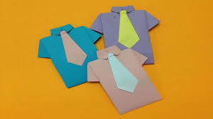 Fold the card down on both sides where the cut is to create 2 triangles. How To Make Paper Shirt And Neck Tie Origami Shirt Origami Easy Paper Crafts Origami