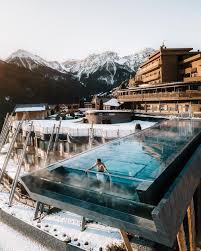 The Luxury Editor Magazine On Instagram One To Bookmark The Sky Pool At The Alpin Panorama Hotel Hubertus Set Sky Pool Beautiful Hotels Hotels And Resorts