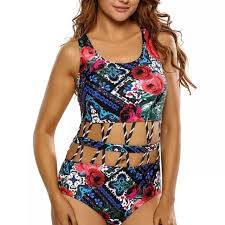 One Piece Floral Print Keyhole Swimsuit Nwt