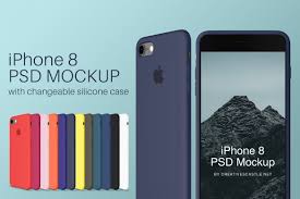 Iphone 8 Psd Mockup Silicone Cases Iphone Mobile Case Silicone Cover Color Mockup Psd Phone Apple Gadzhety
