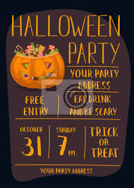 Printable halloween card printable pumpkin altered vintage photos are rendered vintage photos set in beautiful sepia colors. Vintage Halloween Party Einladung Mit Lachelnden Kurbis Kopf Buchse Fototapete Fototapeten Scarey Unruhig Unheimlich Myloview De