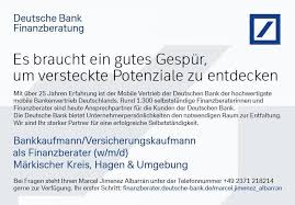 Mit 3d secure sind sie noch besser vor unberechtigten verfügungen geschützt und können beim interneteinkauf beruhigt und besonders bequem mit ihrer karte bezahlen. Marcel Jimenez Albarran Selbststandiger Finanzberater Fur Die Deutsche Bank Home Facebook