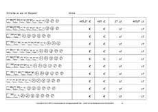 Anfang 2010 gab das bundesfinanzministerium in berlin bekannt, dass ab juni 2010 befristet auf 6 jahre eine weitere. Arbeitsblatt In Der Grundschule Euro Cent Rechnen Mit Grossen Mathe Klasse 4 Grundschulmaterial De