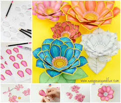 Paper Craft Flowers 3d Coloring Pages Easy Peasy And Fun Flower Crafts Flower Coloring Pages Coloring Pages