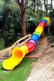 rainbow tube slide playground slide lake fun slide