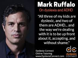 Some words from actor Mark Ruffalo about his family's experience with  dyslexia and ADHD. www.DyslexiaConnect.com