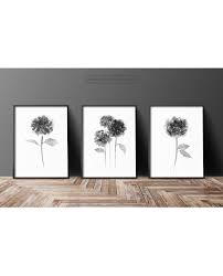Black And White Wall Painting Flowers Hydrangea Gray Flower Black White Horensia Drawing Minimalist Art Print Set 3 Flowers Modern Wall Decor Floral Illustration Home Painting With Images Abstract Floral Art Floral Prints Art Floral Wall Art