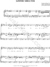 The Rolling Stones Gimme Shelter Sheet Music In Db Major Download Print Sku Mn0046881